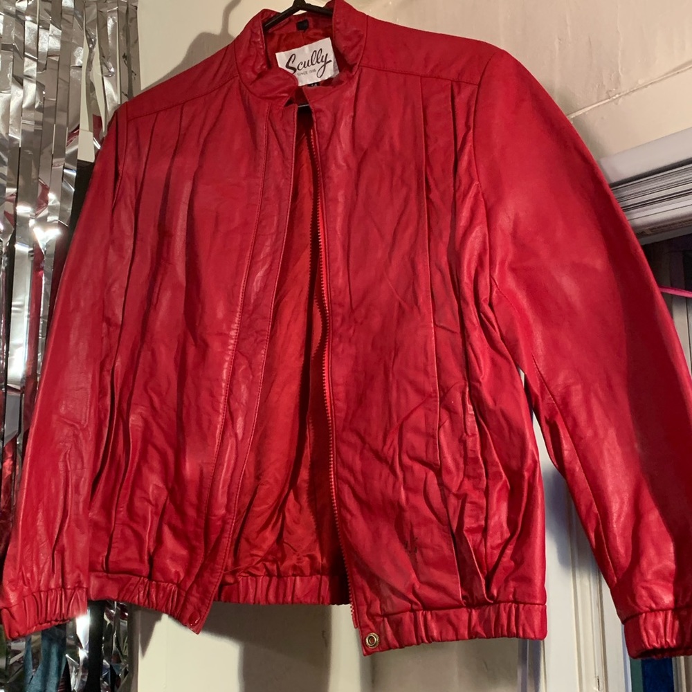 Vintage Red Leather Jacket